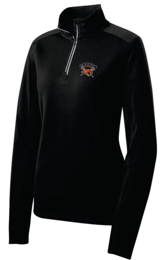 Lacrosse Coaches Sport-Tek® Women's Sport-Wick® Textured 1/4-Zip Pullover V1